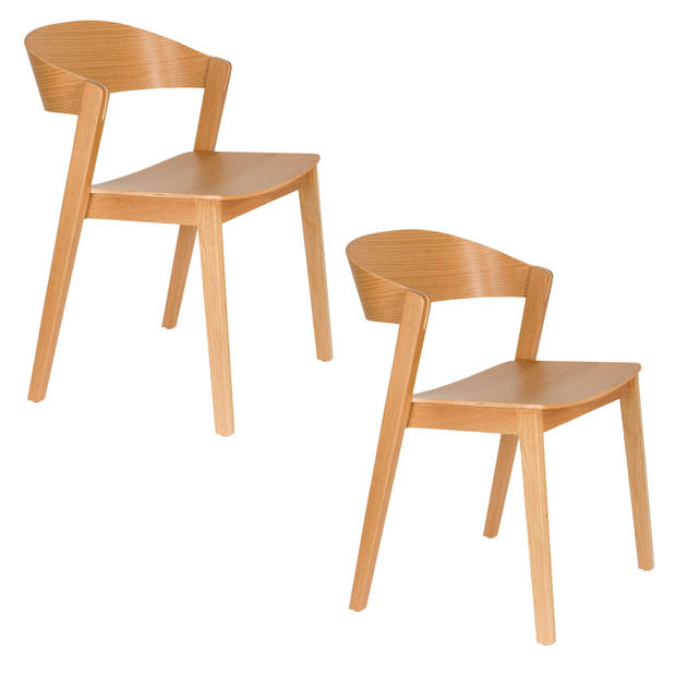 Housecraft Wooz Eetkamerstoelen Bruin - Set van 2