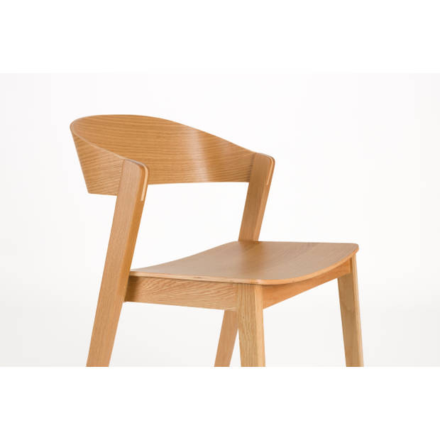 Housecraft Wooz Eetkamerstoelen Eikenhout Bruin - Set van 2