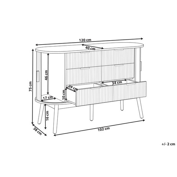 Beliani SELAH - Commode-Lichte houtkleur-MDF