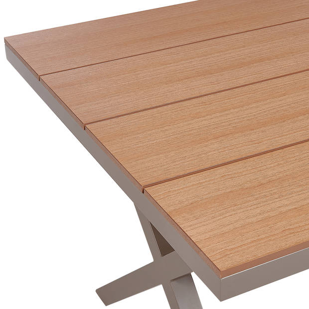 Beliani TIANO - Tuintafel-Lichte houtkleur-Aluminium