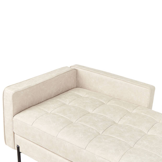 Beliani REBAIS - Chaise longue-Beige-Kunstleer