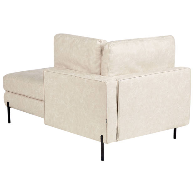 Beliani REBAIS - Chaise longue-Beige-Kunstleer