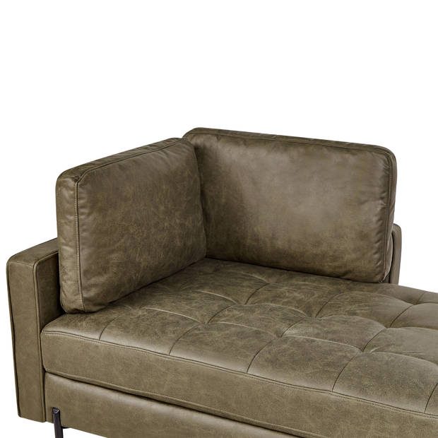 Beliani REBAIS - Chaise longue-Groen-Kunstleer