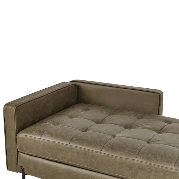 Beliani REBAIS - Chaise longue-Groen-Kunstleer