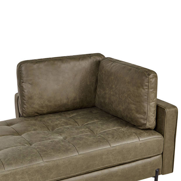 Beliani REBAIS - Chaise longue-Groen-Kunstleer