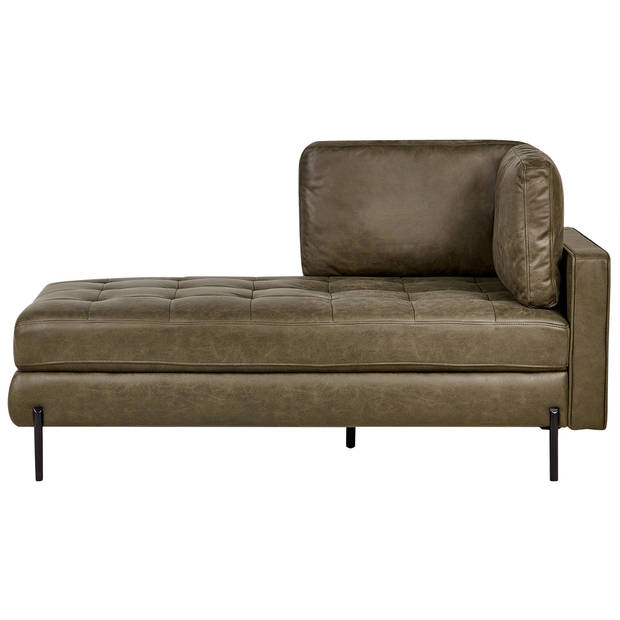 Beliani REBAIS - Chaise longue-Groen-Kunstleer