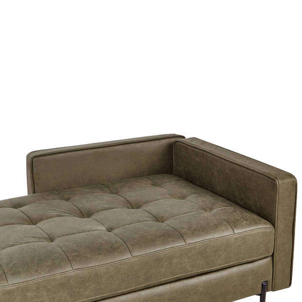 Beliani REBAIS - Chaise longue-Groen-Kunstleer