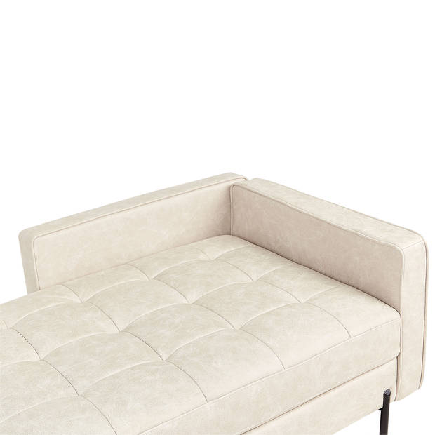 Beliani REBAIS - Chaise longue-Beige-Kunstleer