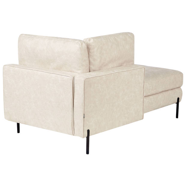 Beliani REBAIS - Chaise longue-Beige-Kunstleer