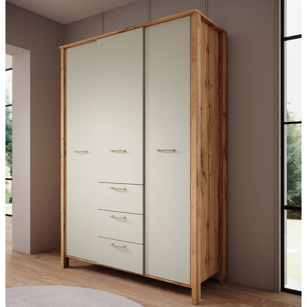 Meubella Kledingkast Isaac - Beige - 138 cm