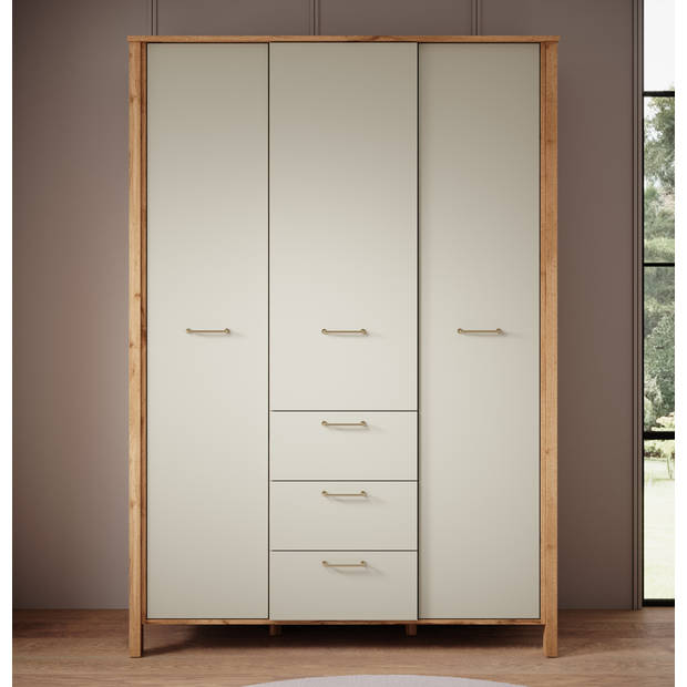 Meubella Kledingkast Isaac - Beige - 138 cm