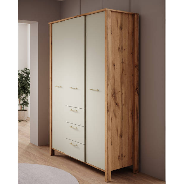 Meubella Kledingkast Isaac - Beige - 138 cm