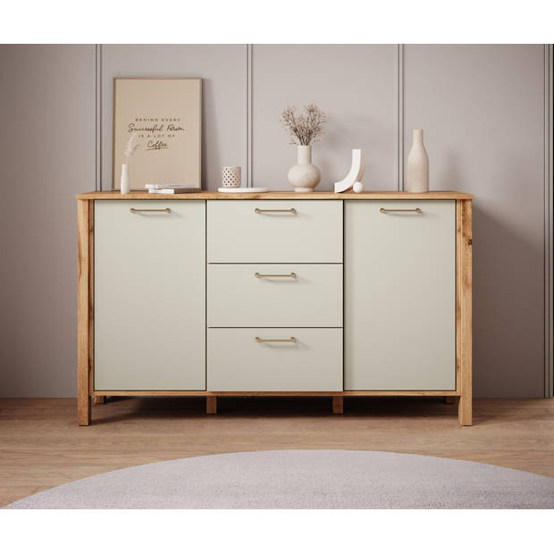 Meubella Dressoir Isaac - Beige - 138 cm