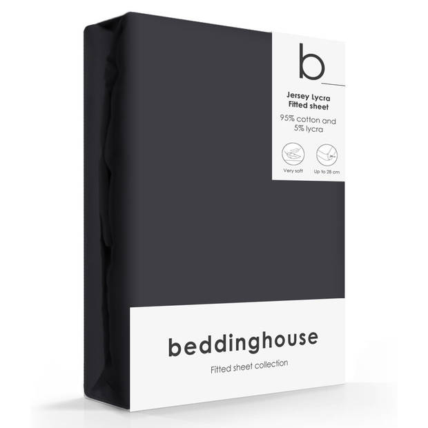 Beddinghouse Jersey-Lycra Hoeslaken Antracite-180/200 x 200/220 cm