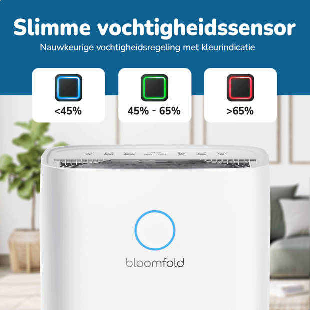 Bloomfold Luchtontvochtiger - 20L per Dag - Incl. Was-droog Functie