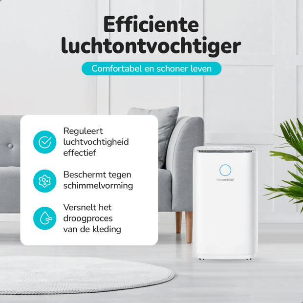 Bloomfold Luchtontvochtiger - 20L per Dag - Incl. Was-droog Functie