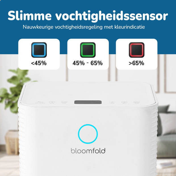 Bloomfold Luchtontvochtiger - 12L per Dag - Incl. Was-droog Functie