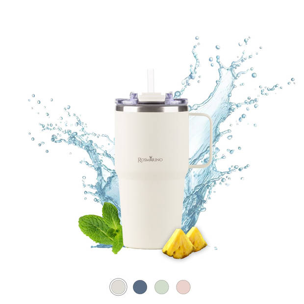 Rosmarino Waterfles - Drinkfles - Thermosfles - Dubbelwandig - 0.6l - Wit