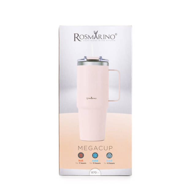 Rosmarino Waterfles - Drinkfles - Thermosfles - Dubbelwandig - 0.9l - Roze