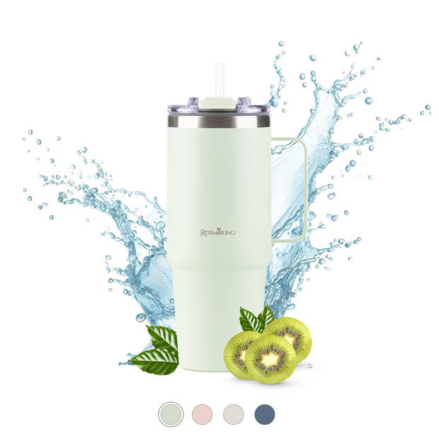 Rosmarino Waterfles - Drinkfles - Thermosfles - Dubbelwandig - 0.9l - Mint