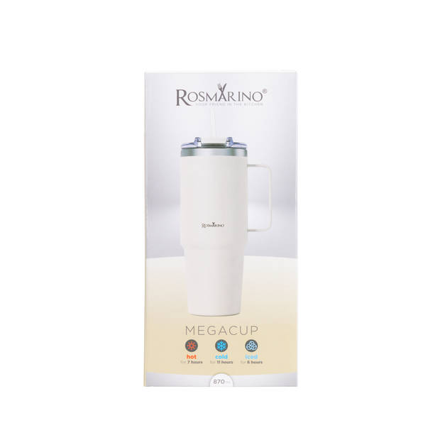 Rosmarino Waterfles - Drinkfles - Thermosfles - Dubbelwandig - 0.9l - Wit