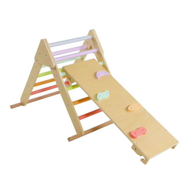 Sunny Charlie 3-in-1 Klimrek van hout Pastel Klimdriehoek / Klimboog / Klimwand