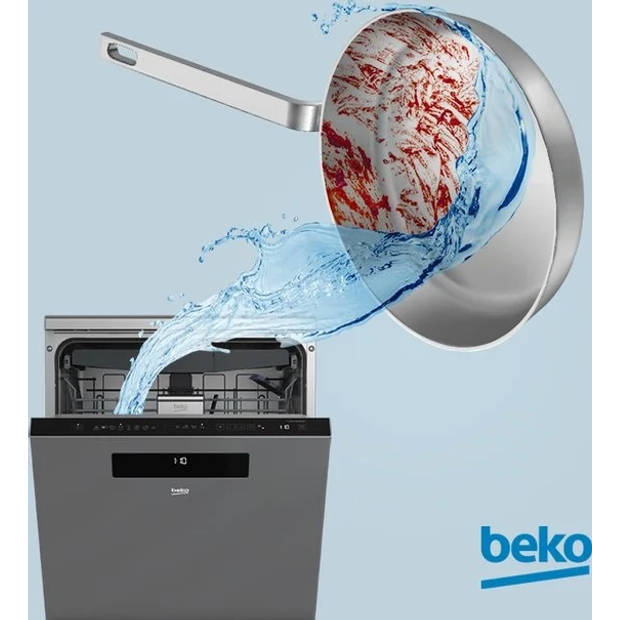 Beko BDFN26520XQ vrijstaande vaatwasser RVS Besteklade