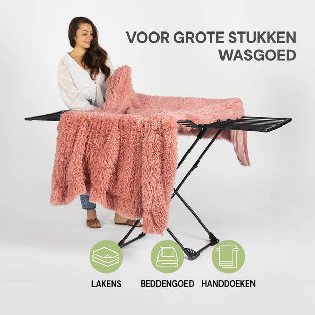 Vitapur Wasrek - Droogrek - Uitschuifbaar - Wasrek Inklapbaar - Zwart