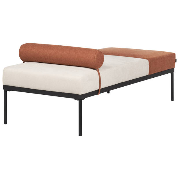 Beliani MALMOS - Chaise longue-Beige-Kunstlinnen