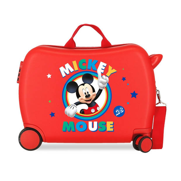 Mickey Mouse rol zit kinderkoffer ABS 4 w rood