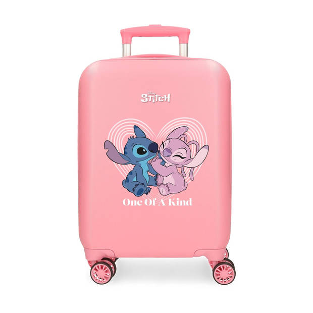 Stitch meisjes ABS kinderkoffer roze 55 cm 4 w