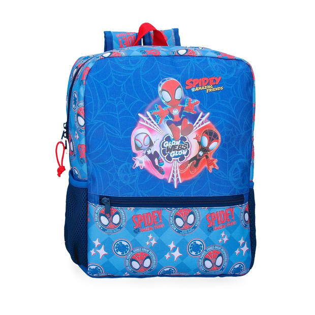 Spiderman jongens kleuter schooltas blauw 33 cm