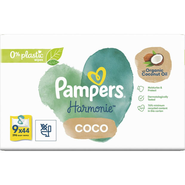 Pampers Billendoekjes Pure Coconut 9x44 = 396 doekjes