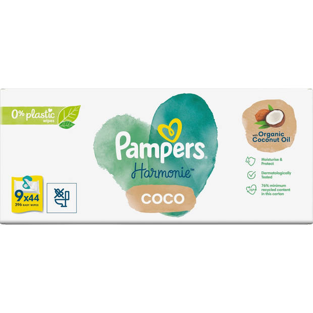 Pampers Billendoekjes Pure Coconut 9x44 = 396 doekjes