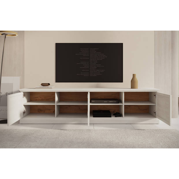 Meubella TV-Meubel Leroy - Wit eiken - 206 cm