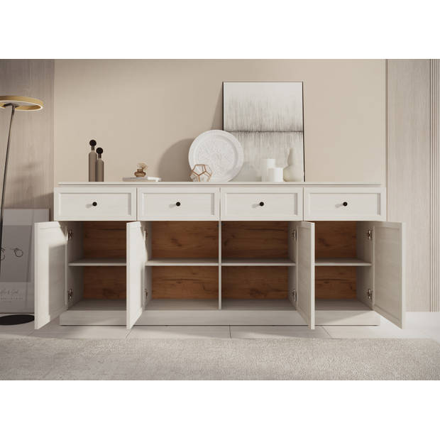 Meubella Dressoir Leroy - Wit eiken - 193 cm