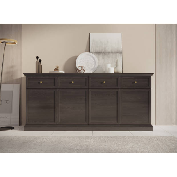 Meubella Dressoir Leroy - Zwart eiken - 193 cm