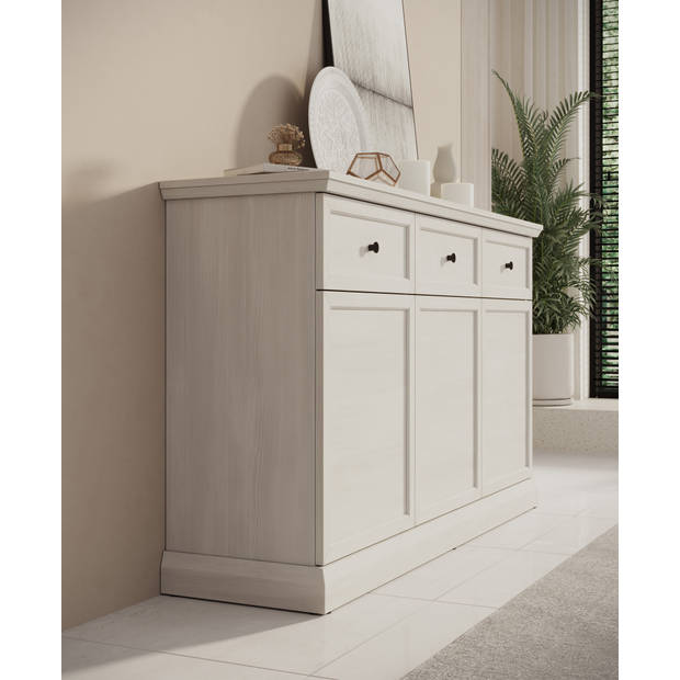 Meubella Dressoir Leroy - Wit eiken - 146 cm