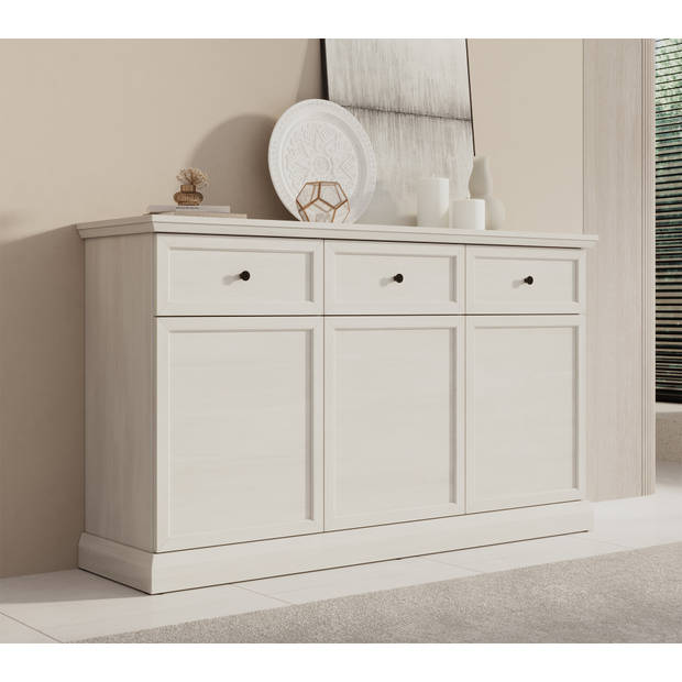 Meubella Dressoir Leroy - Wit eiken - 146 cm