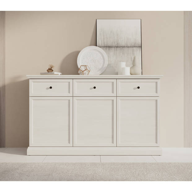 Meubella Dressoir Leroy - Wit eiken - 146 cm