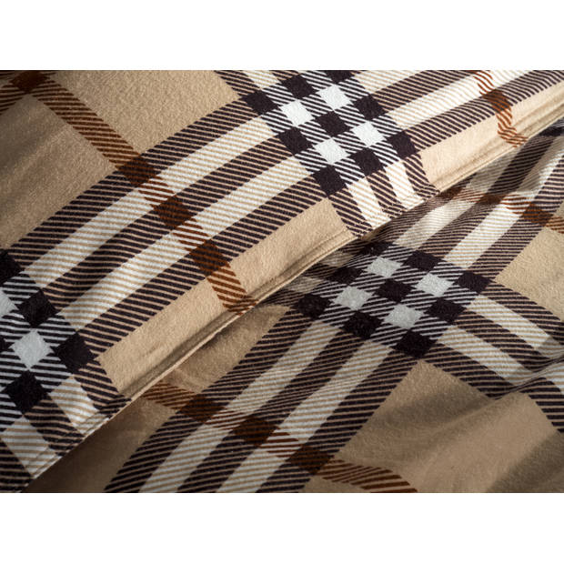 Heckett Lane Dekbedovertrek Flanel Leonardo - beige 240x200/220cm