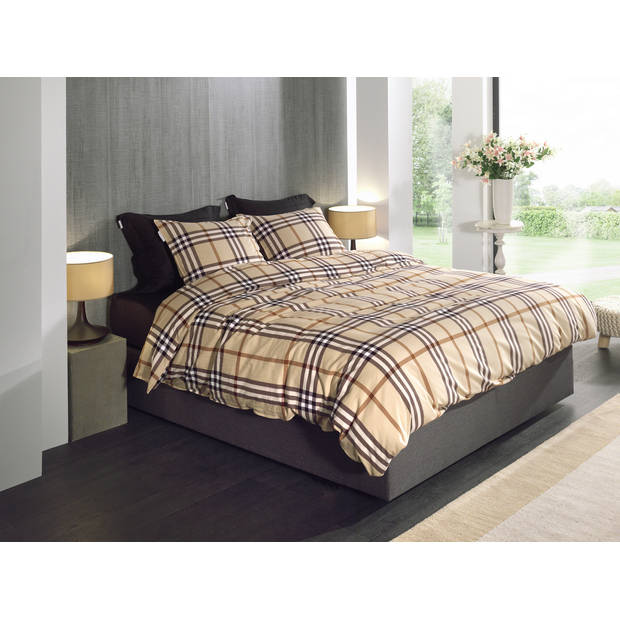 Heckett Lane Dekbedovertrek Flanel Leonardo - beige 240x200/220cm