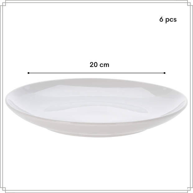 OTIX Dinerborden - Bordenset - 6 Persoons - 26cm - Porselein - BIRCH