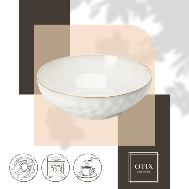 OTIX Saladeschaal - Slakom - Serveerschaal - 2500ML - Beige - Keramiek