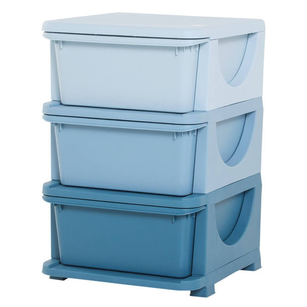 Opbergboxen - Ladekast met opbergdoos - Speelgoed organizer - Speelgoedkast - Blauw - 37 x 37 x 56,5 cm