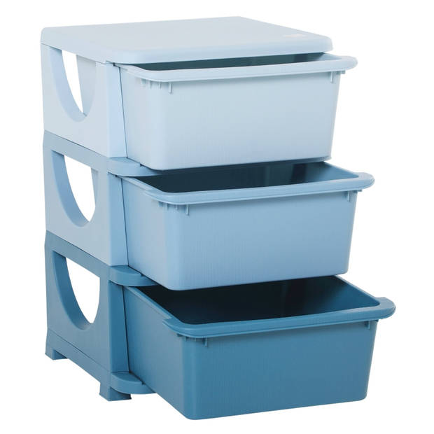 Opbergboxen - Ladekast met opbergdoos - Speelgoed organizer - Speelgoedkast - Blauw - 37 x 37 x 56,5 cm