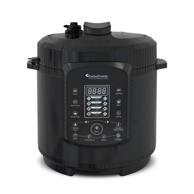 TurboTronic DPC9 Digitale Snelkookpan – Hogedrukpan - 6 Liter – Zwart