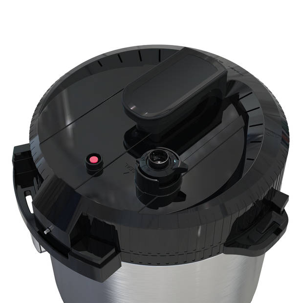 TurboTronic DPC9 Digitale Snelkookpan – Hogedrukpan - 6 Liter – RVS/Zwart