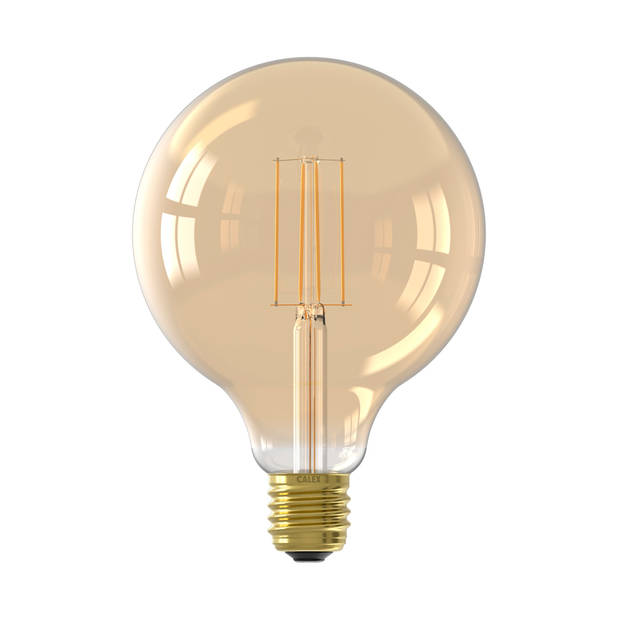 Calex - LED volglas LangFilament Globelamp 220-240V 4.5W 470lm E27 G125, Goud 2100K Dimbaar