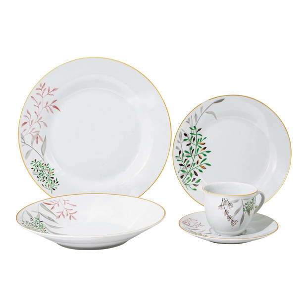 Porseleinen Servies Aurelie - servies 6 persoons 30-delig - Bloemen